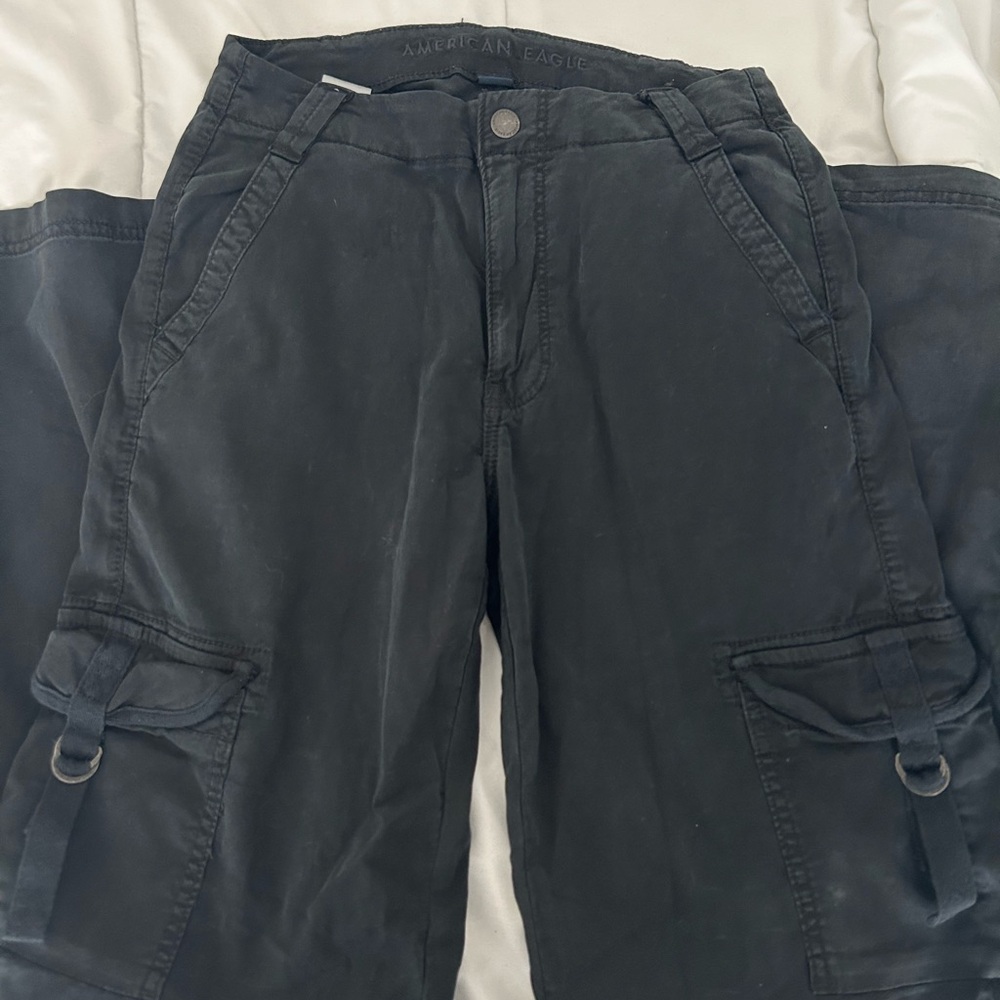 American Eagle Outfitters Black Baggy Cargo Pants